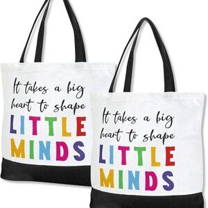 2 Pack Canvas Tote Bags Teacher Appreciation Gifts for Women Christmas